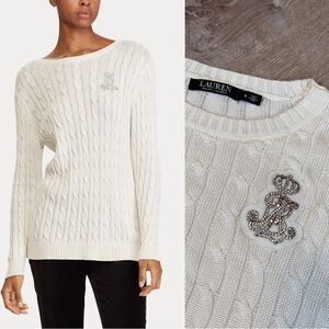 Ralph Lauren Crest Cable-Knit Sweater-Size M
